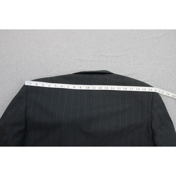 Hickey Freeman Blazer Men's 44L Dark Gray Striped 100% Wool Formal Suit Jacket - Picture 9 of 9